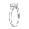 Thumbnail Image 3 of 6.0mm Cushion-Shaped Cabochon Opal and 0.04 CT. T.W. Diamond Vintage-Style Ring in Sterling Silver