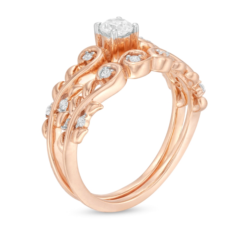 0.29 CT. T.W. Diamond Vine Bridal Set in 10K Rose Gold
