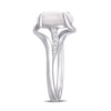 Thumbnail Image 3 of Oval Opal and 0.08 CT. T.W. Diamond Bypass Split Shank Ring in Sterling Silver