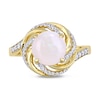 Thumbnail Image 4 of 8.0mm Opal, White Topaz and 0.04 CT. T.W. Diamond Swirl Frame Bypass Ring in Sterling Silver with Yellow Rhodium