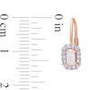 Thumbnail Image 2 of Octagon Opal and White Sapphire Frame Drop Earrings in 10K Rose Gold