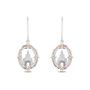 Enchanted Disney Princess 0.145 CT. T.W. Diamond Castle Drop Earrings in Sterling Silver and 10K Rose Gold