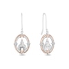Enchanted Disney Princess 0.145 CT. T.W. Diamond Castle Drop Earrings in Sterling Silver and 10K Rose Gold
