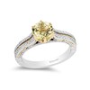 Enchanted Disney Belle Lemon Quartz and 0.29 CT. T.W. Diamond Engagement Ring in 14K Two-Tone Gold