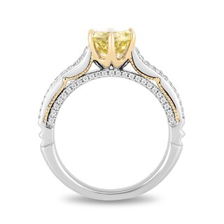 Enchanted Disney Belle Lemon Quartz and 0.29 CT. T.W. Diamond Engagement Ring in 14K Two-Tone Gold