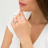 Thumbnail Image 2 of Vera Wang Love Collection 0.95 CT. T.W. Emerald-Cut Diamond Frame Engagement Ring in 14K White Gold with Black Rhodium