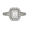 Thumbnail Image 4 of Vera Wang Love Collection 0.95 CT. T.W. Emerald-Cut Diamond Frame Engagement Ring in 14K White Gold with Black Rhodium