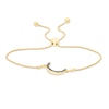 Thumbnail Image 1 of 0.09 CT. T.W. Black Diamond Sideways Crescent Moon Bolo Bracelet in Sterling Silver with 14K Gold Plate - 9.5&quot;