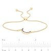 Thumbnail Image 3 of 0.09 CT. T.W. Black Diamond Sideways Crescent Moon Bolo Bracelet in Sterling Silver with 14K Gold Plate - 9.5&quot;