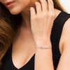 Thumbnail Image 2 of 0.04 CT. T.W. Diamond Cat Silhouette "Meow" Bolo Bracelet in Sterling Silver and 10K Gold - 9.5"