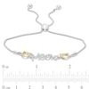 Thumbnail Image 3 of 0.04 CT. T.W. Diamond Cat Silhouette "Meow" Bolo Bracelet in Sterling Silver and 10K Gold - 9.5"