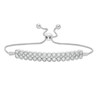 Thumbnail Image 1 of 0.15 CT. T.W. Diamond Double Row Bolo Bracelet in Sterling Silver - 9.5"