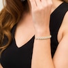 Thumbnail Image 2 of 0.45 CT. T.W. Diamond Cascading Bolo Bracelet in Sterling Silver and 14K Gold Plate - 9.5"