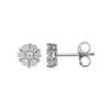 Thumbnail Image 2 of 0.29 CT. T.W. Composite Diamond Flower Stud Earrings in 10K White Gold