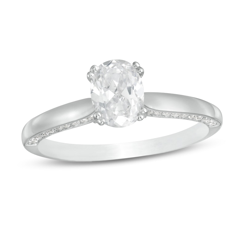 0.95 CT. T.W. Oval Diamond Engagement Ring in 14K White Gold|Peoples Jewellers