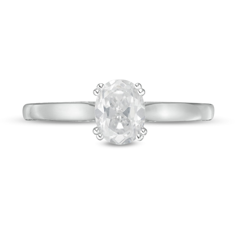 0.95 CT. T.W. Oval Diamond Engagement Ring in 14K White Gold