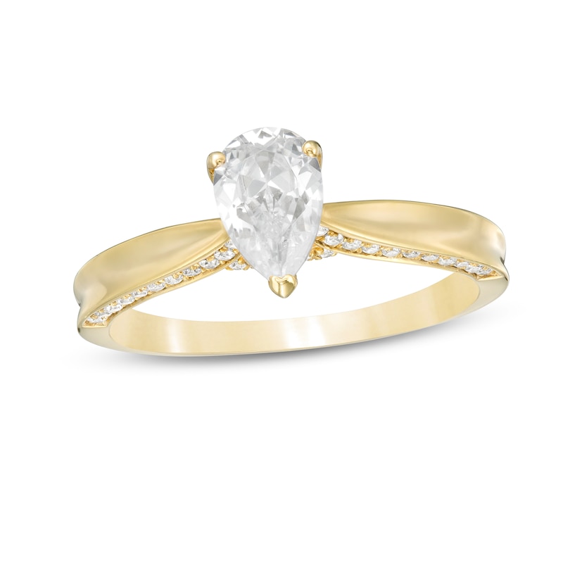 0.95 CT. T.W. Pear-Shaped Diamond Engagement Ring in 14K Gold | Peoples ...