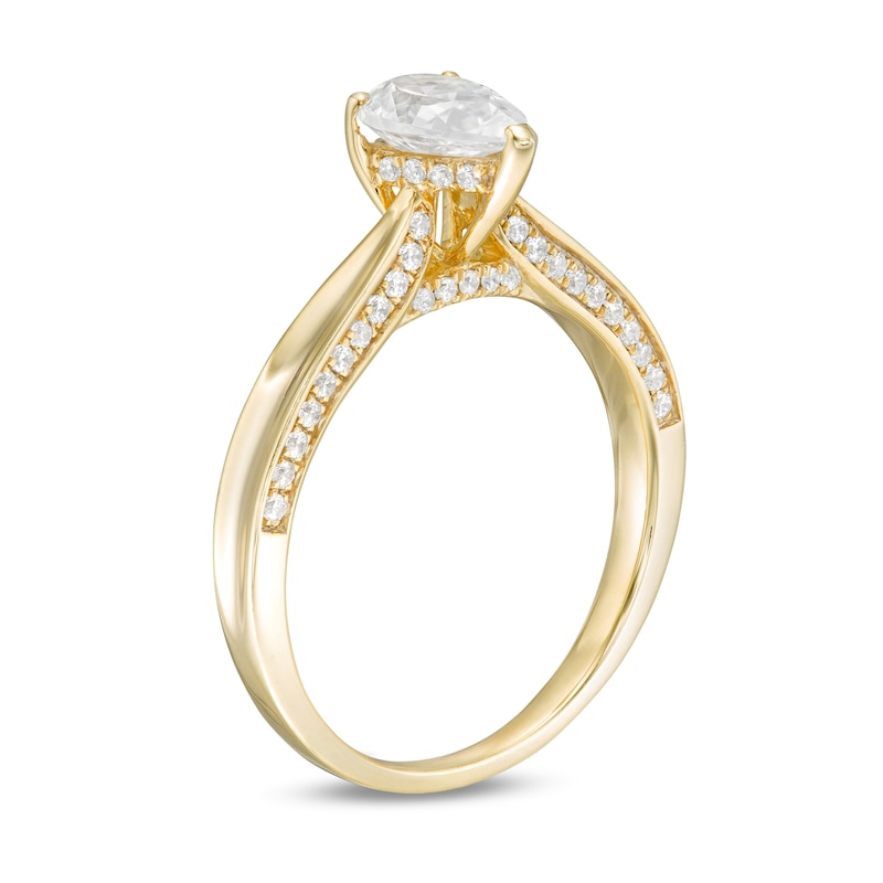 Main Image 3 of 0.95 CT. T.W. Pear-Shaped Diamond Engagement Ring in 14K Gold