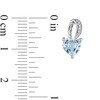 Thumbnail Image 3 of 6.0mm Heart-Shaped Aquamarine and Diamond Accent Loop Drop Earrings in Sterling Silver