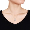Thumbnail Image 2 of 7.0mm Aquamarine and 0.22 CT. T.W. Diamond Twisted Teardrop Pendant in 10K White Gold - 17"