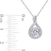 Thumbnail Image 3 of 7.0mm Aquamarine and 0.22 CT. T.W. Diamond Twisted Teardrop Pendant in 10K White Gold - 17"