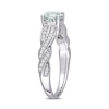 Thumbnail Image 2 of 6.0mm Aquamarine and 0.23 CT. T.W. Diamond Twist Shank Ring in 14K White Gold