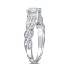 Thumbnail Image 3 of 6.0mm Aquamarine and 0.23 CT. T.W. Diamond Twist Shank Ring in 14K White Gold