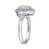 Thumbnail Image 3 of Pear-Shaped Aquamarine and 0.25 CT. T.W. Diamond Open Double Frame Split Shank Ring in 14K White Gold