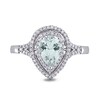 Thumbnail Image 4 of Pear-Shaped Aquamarine and 0.25 CT. T.W. Diamond Open Double Frame Split Shank Ring in 14K White Gold