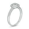 Thumbnail Image 2 of 0.12 CT. T.W. Diamond Cushion Frame Promise Ring in Sterling Silver