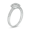 Thumbnail Image 3 of 0.12 CT. T.W. Diamond Cushion Frame Promise Ring in Sterling Silver