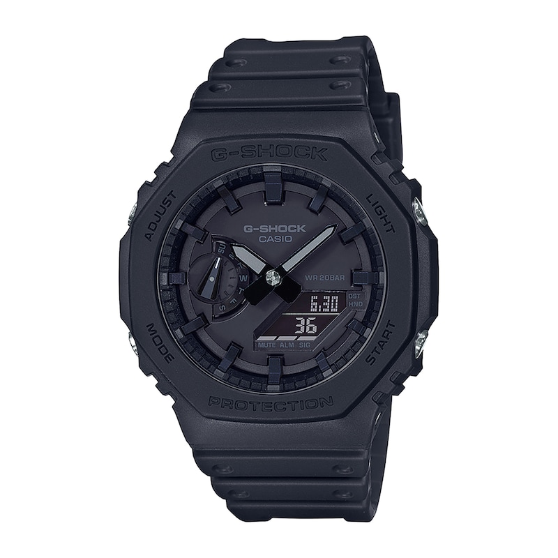Men's Casio G-Shock Classic Black Resin Strap Watch with Black Dial (Model: GA2100-1A1)|Peoples Jewellers