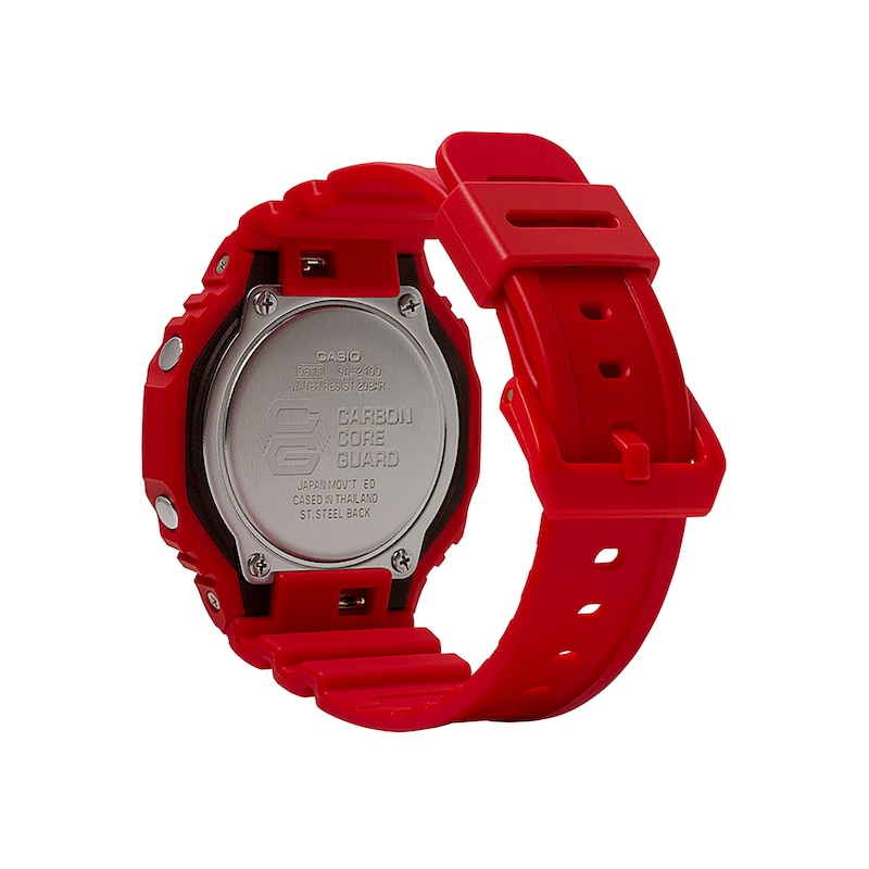 Men's Casio G-Shock Classic Red Resin Strap Watch with Red Dial (Model: GA2100-4A)|Peoples Jewellers