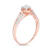Thumbnail Image 2 of 0.15 CT. T.W. Diamond Collar Clover Promise Ring in 10K Rose Gold