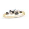Thumbnail Image 0 of 0.23 CT. T.W. Enhanced Black and White Diamond Scatter Ring in 10K Gold
