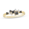 0.23 CT. T.W. Enhanced Black and White Diamond Scatter Ring in 10K Gold