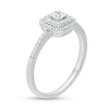 Thumbnail Image 2 of 0.15 CT. T.W. Diamond Double Cushion Frame Promise Ring in 10K White Gold
