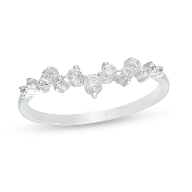 0.23 CT. T.W. Diamond Zig-Zag Ring in 10K White Gold|Peoples Jewellers