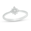 Thumbnail Image 1 of 0.04 CT. T.W. Diamond Flower Promise Ring in Sterling Silver
