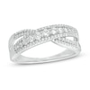 Thumbnail Image 0 of 0.45 CT. T.W. Diamond Criss-Cross Split Shank Ring in 10K White Gold