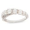 Freshwater Cultured Pearl and White Topaz Crossover Ring in Sterling Silver