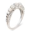 Freshwater Cultured Pearl and White Topaz Crossover Ring in Sterling Silver