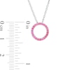 Thumbnail Image 2 of Ruby Circle Pendant in 10K White Gold