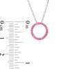 Thumbnail Image 3 of Ruby Circle Pendant in 10K White Gold