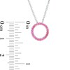 Thumbnail Image 2 of Ruby Circle Pendant in 10K White Gold