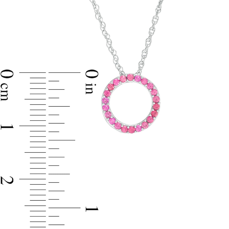 Ruby Circle Pendant in 10K White Gold