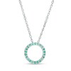 Thumbnail Image 1 of Emerald Circle Pendant in 10K White Gold