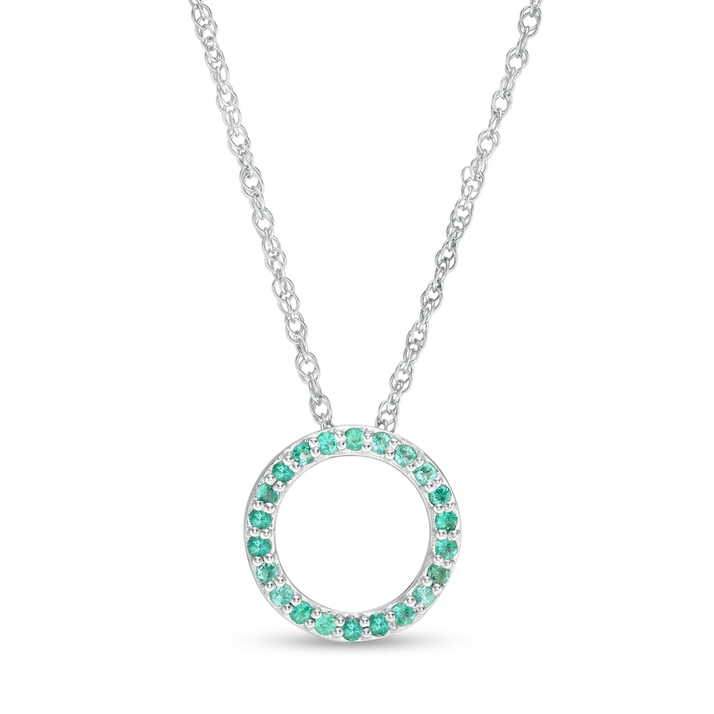 Emerald Circle Pendant in 10K White Gold|Peoples Jewellers