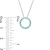 Thumbnail Image 3 of Emerald Circle Pendant in 10K White Gold