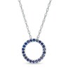 Thumbnail Image 1 of Blue Sapphire Circle Pendant in 10K White Gold